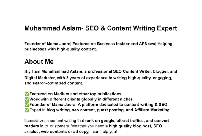 write unique SEO friendly articles